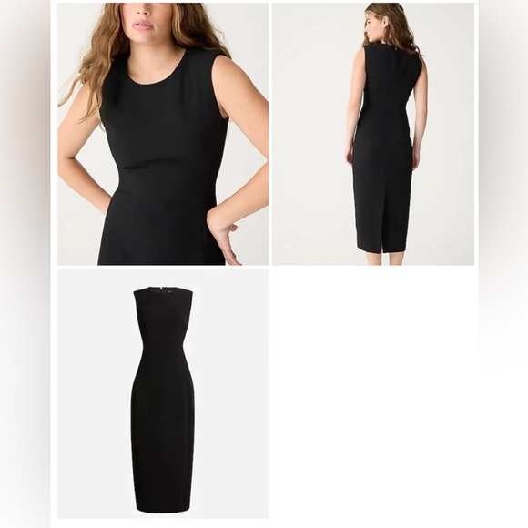 J. Crew Women’s Sleeveless sheath dress in drapey crepe (Green) - Picture 2 of 4